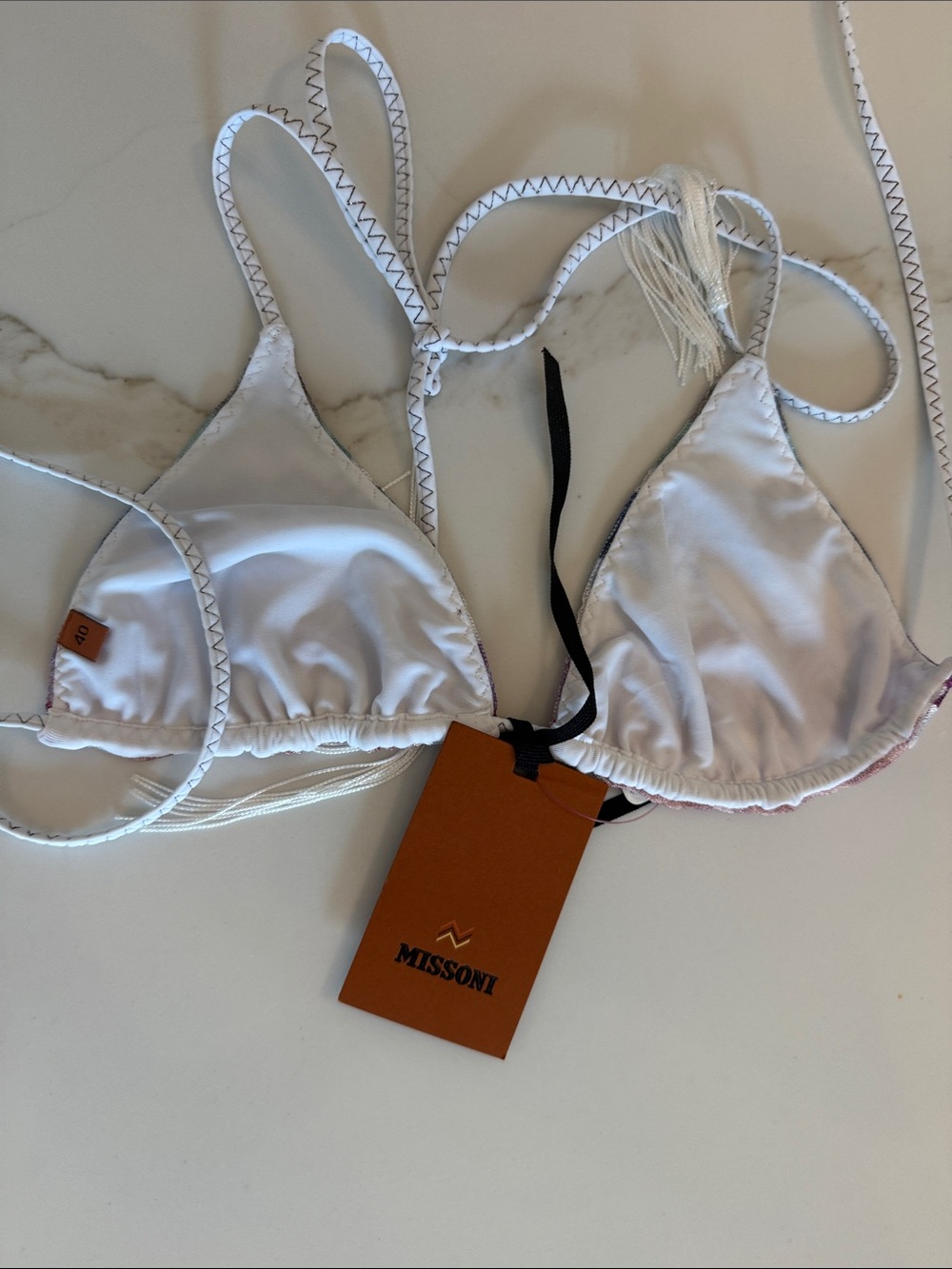 Missoni top Striped Triangle Bikini Top in Multicolor - Picture 3 of 4